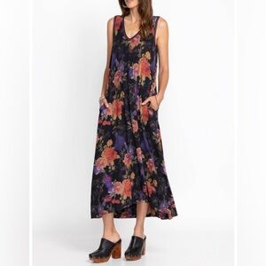 JOHNNY WAS Bossa Nova V-neck floral maxi dress